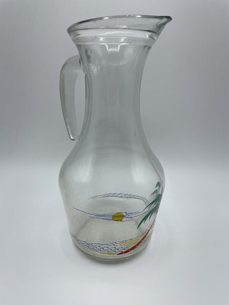Carafe en verre plage et cocotier – Image 3