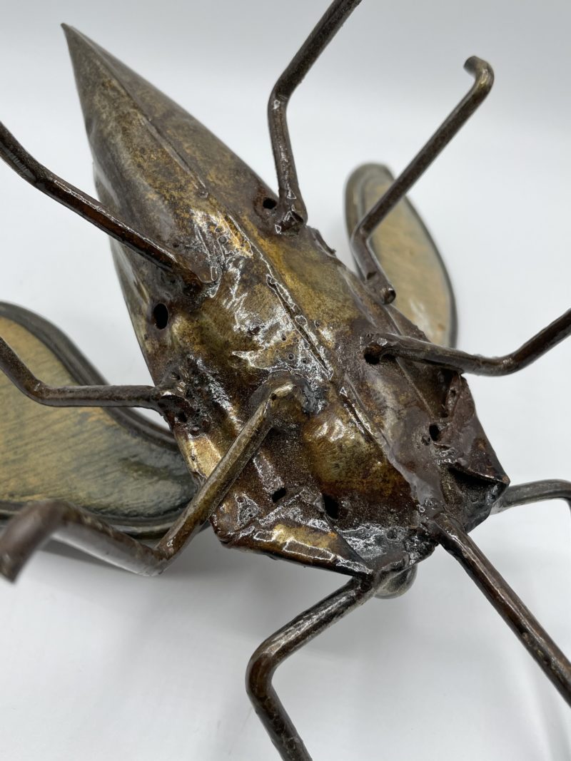 Sculpture insecte papillon métal et bois – Image 4