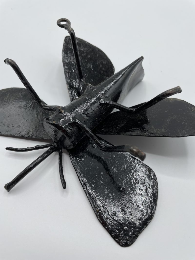 Sculpture métal papillon léopard – Image 2