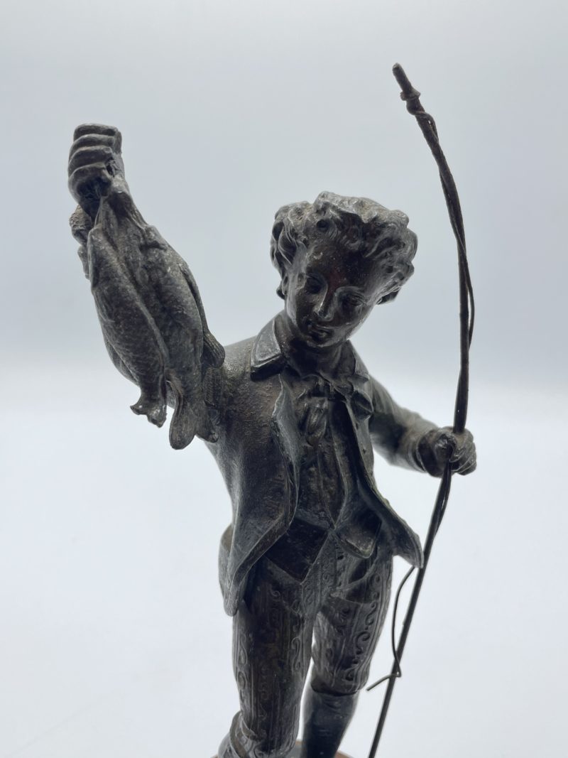 Statuette petit pêcheur en fer – Image 2