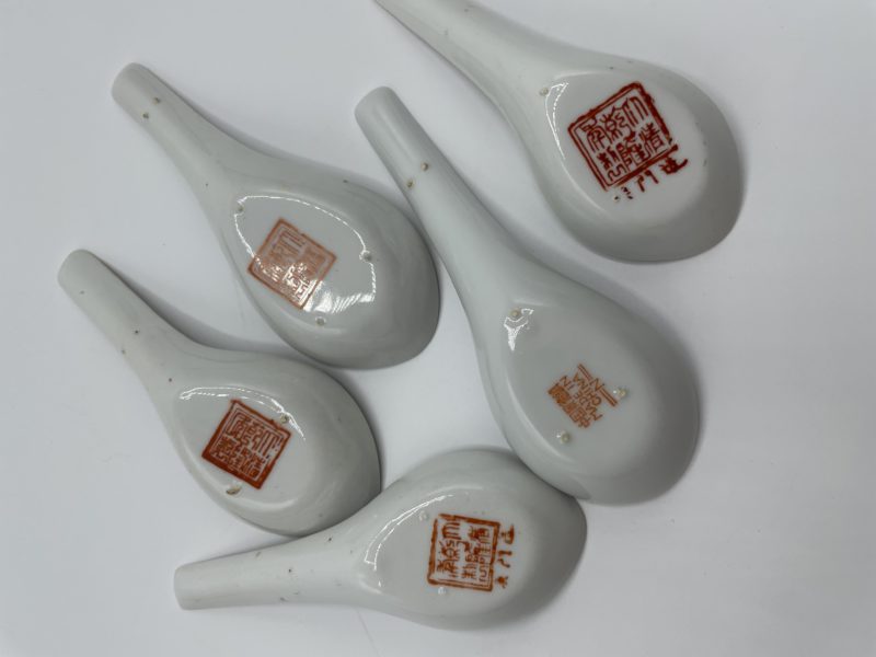 Lot de 5 cuillères à soupe chinoise vintage – Image 2