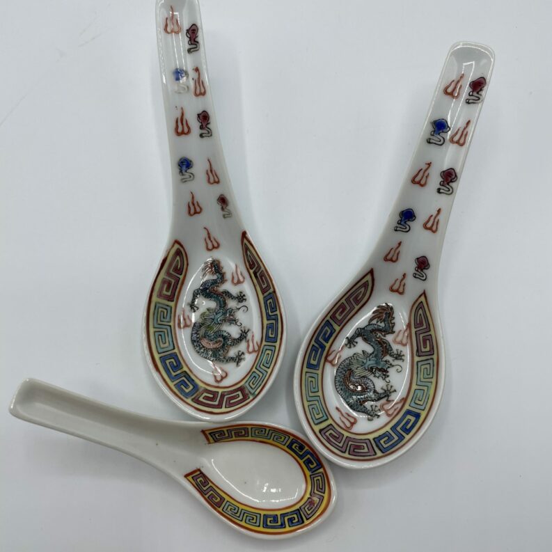 Lot de 3 cuillères à soupe chinoises