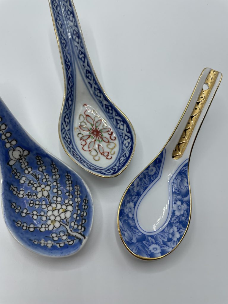 Lot De 6 Cuillères à Soupe Asiatiques En Céramique, Cuillères à Ramen Japonaises, Long Manche, Profondeur Parfaite Pour Soupe, Pho, Nouilles, Miso, Wonton Chinois, Passent Au Lave-vaisselle - Bleu