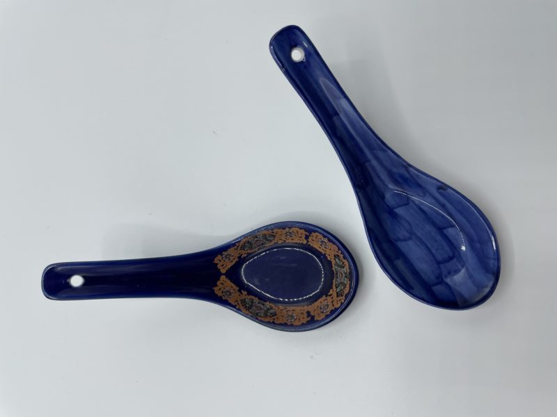 Lot de 2 cuillères à soupe chinoises  bleues – Image 2