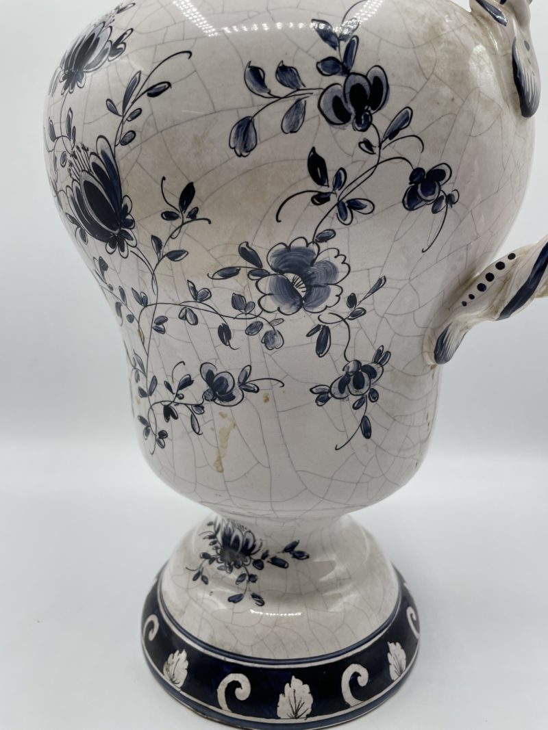Vase émail fleurs bleues – Image 5