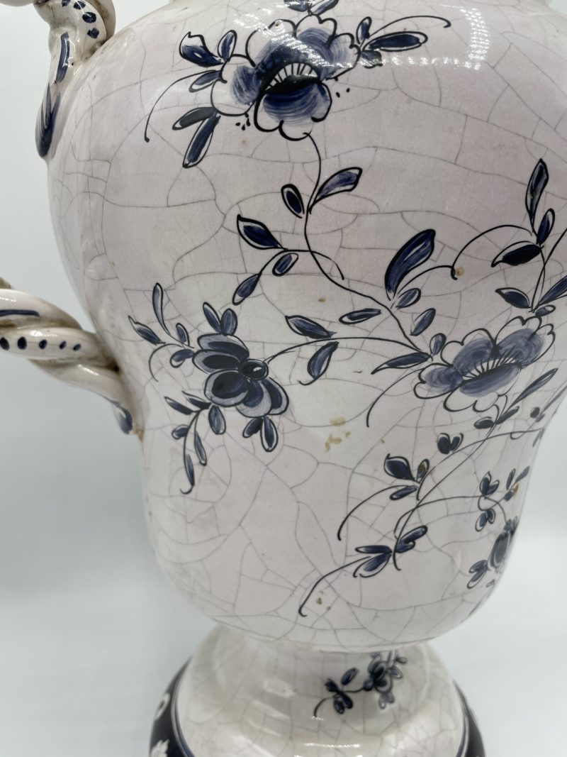 Vase émail fleurs bleues – Image 4