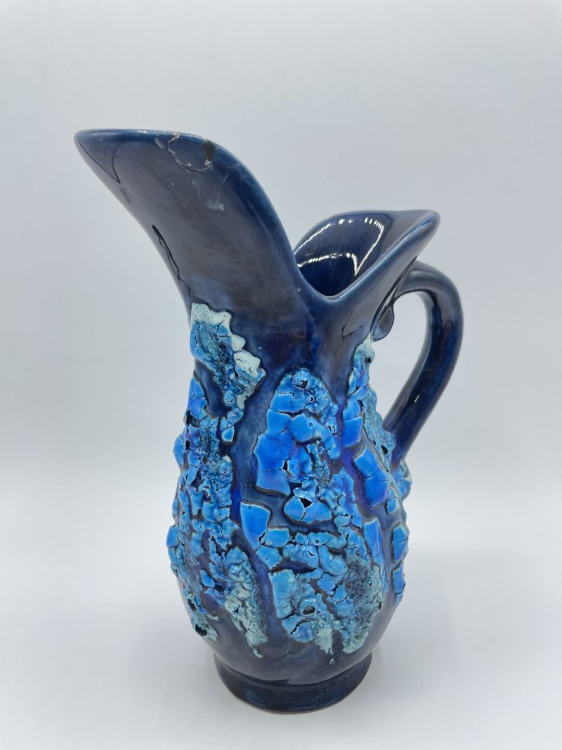 Vase et cruche bleus VALLAURIS – Image 6