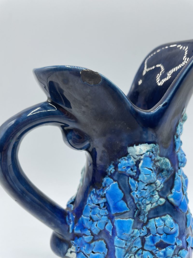 Vase et cruche bleus VALLAURIS – Image 7