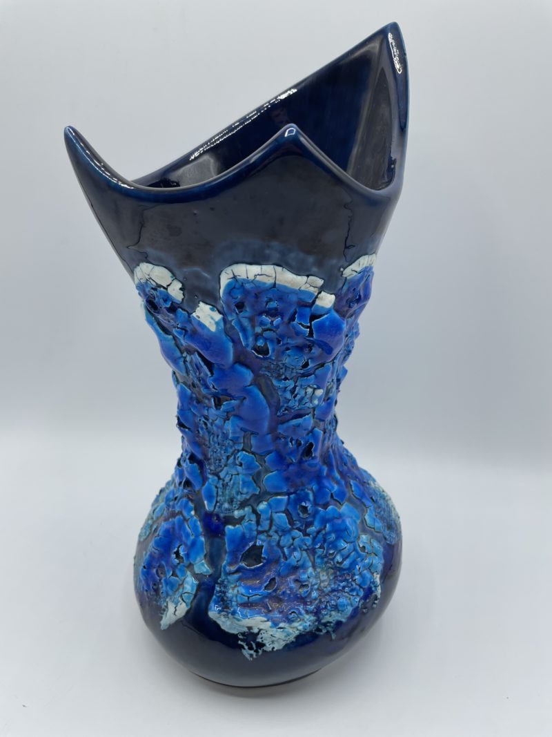 Vase et cruche bleus VALLAURIS – Image 5
