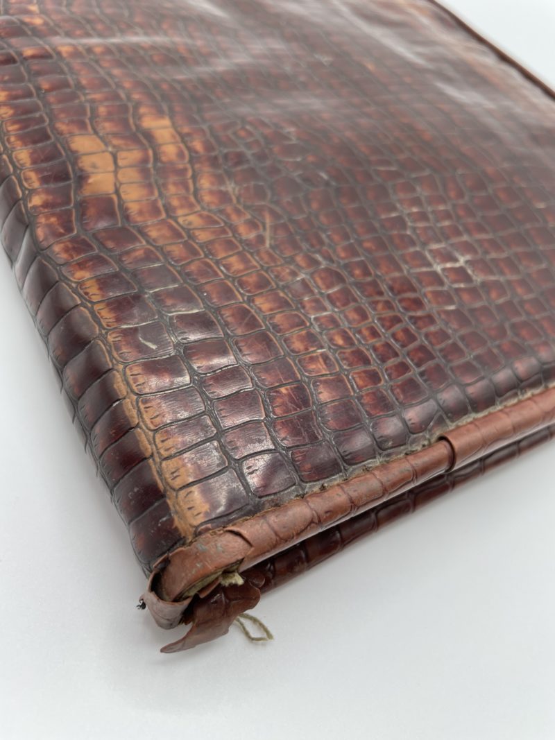 Pochette plate chemise cuir bordeaux – Image 2