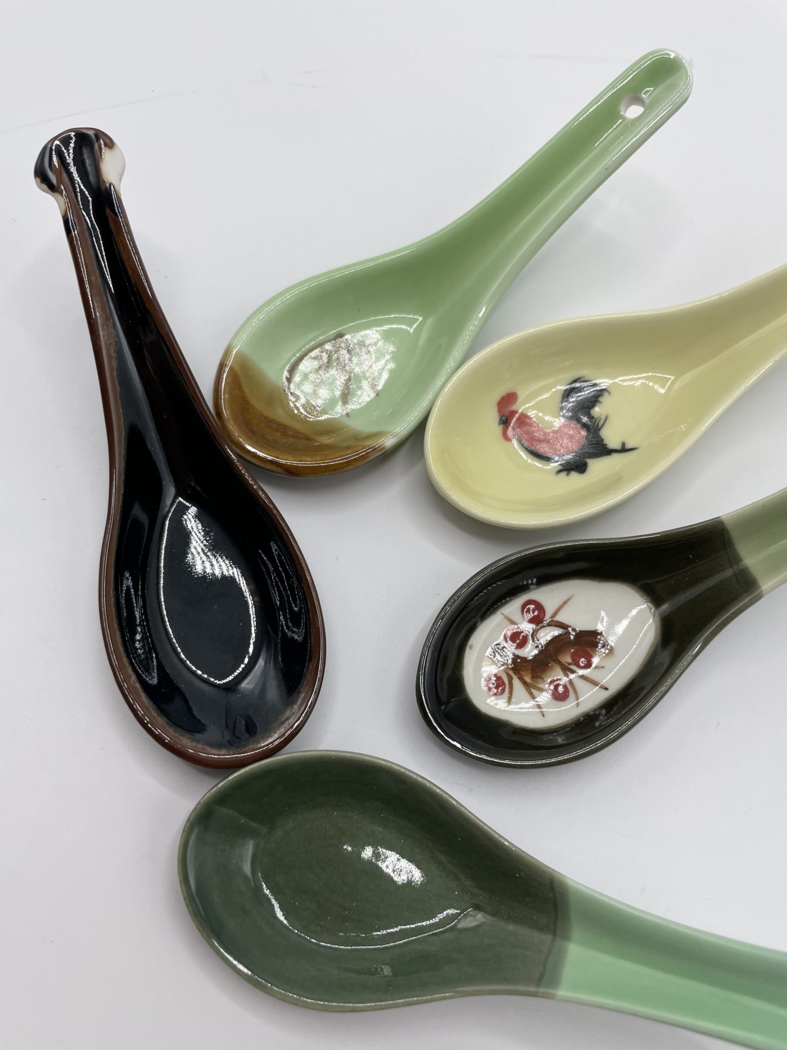 Lot De 15 Cuillères Chinoises En Céramique "grains De Riz" - Arts De La Table