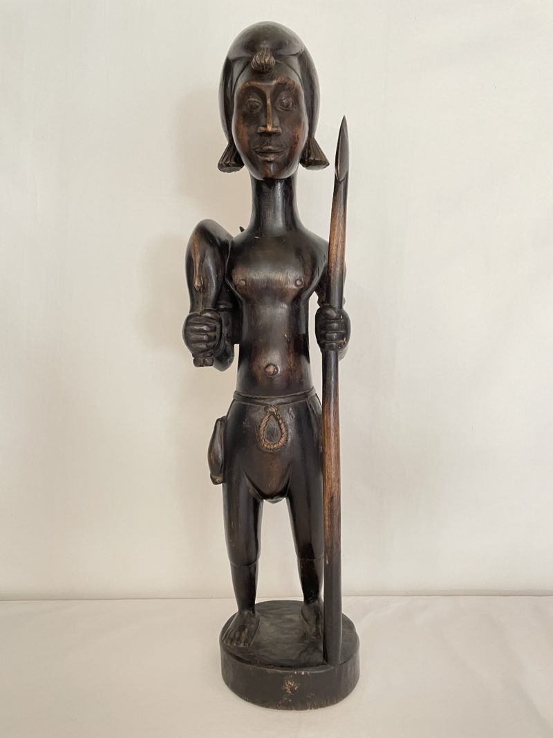 sculpture ebene afrique chasseur