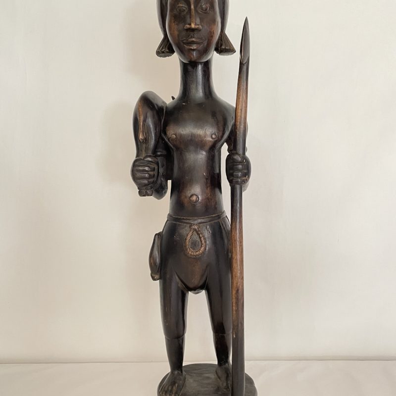 sculpture ebene afrique chasseur