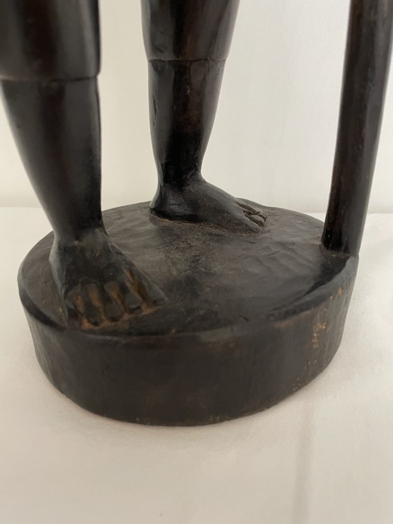 Sculpture bois d'ébène jeune chasseur – Image 5