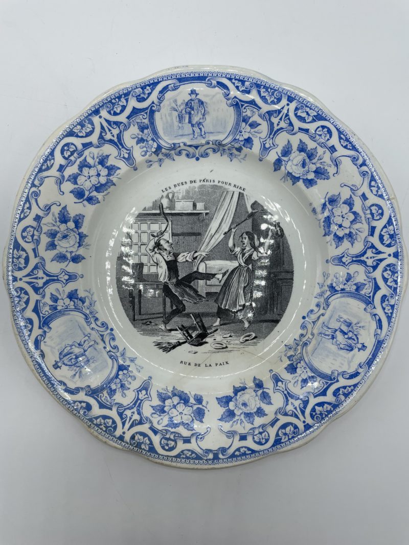 assiette creil montereau rue de paris vintage