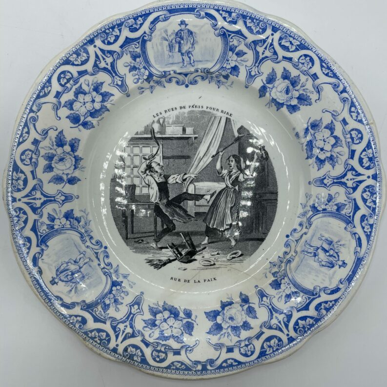 assiette creil montereau rue de paris vintage
