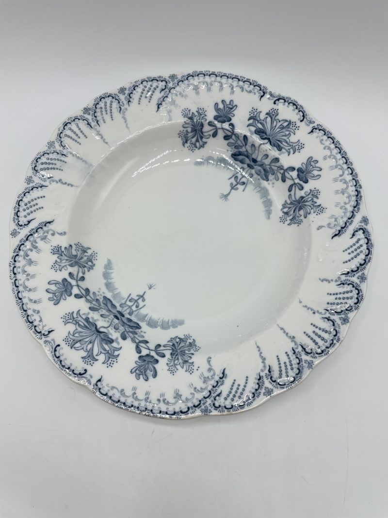 Lot de 4 assiettes vintage bleues terre de fer Saint Amand et Hamage – Image 6