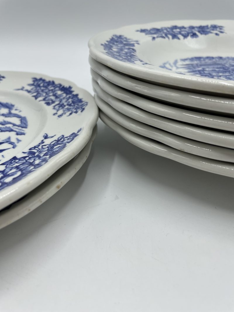 Service 8 assiettes porcelaine Pyroblan bleu – Image 5