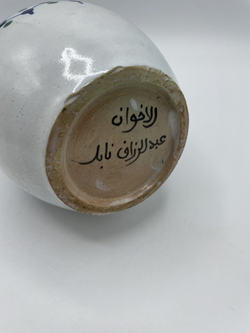 Broc oriental marocain céramique bleu blanc et vert – Image 3
