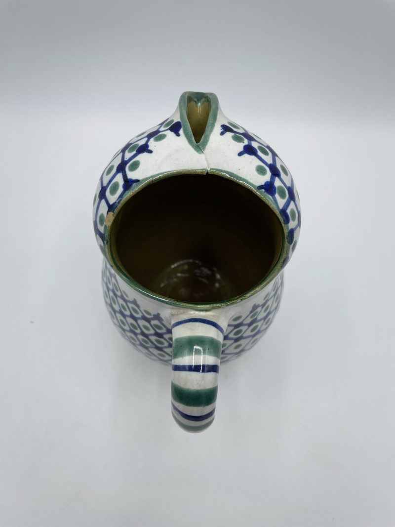 Broc oriental marocain céramique bleu blanc et vert – Image 6