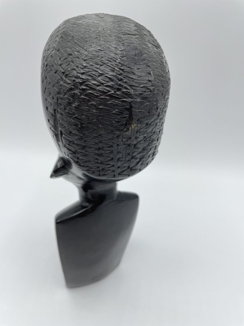 Sculpture buste d'homme en ébène – Image 6