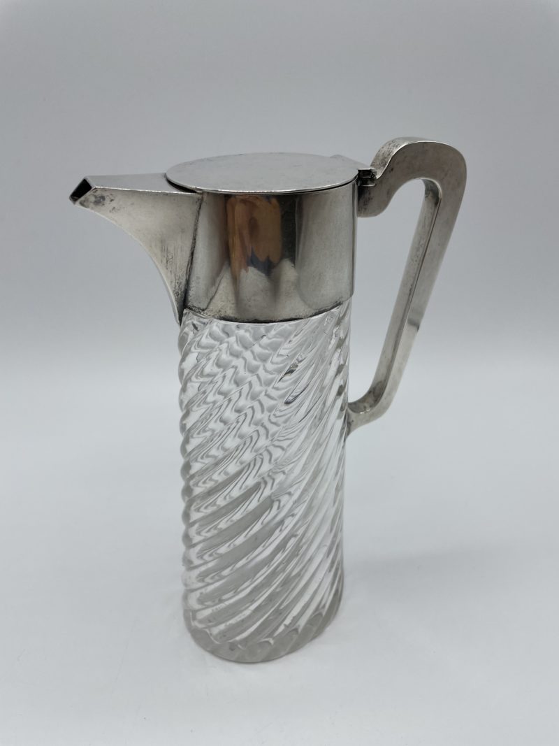 carafe cristal monture argent plaque