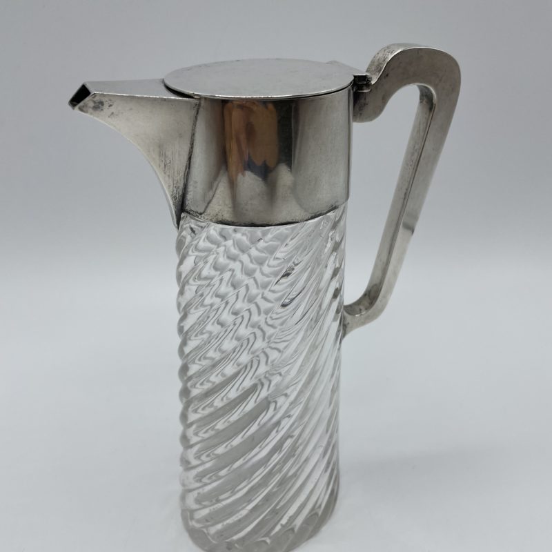 carafe cristal monture argent plaque