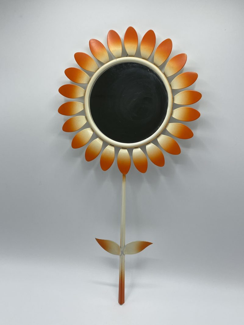 miroir fleur orange hippie vintage