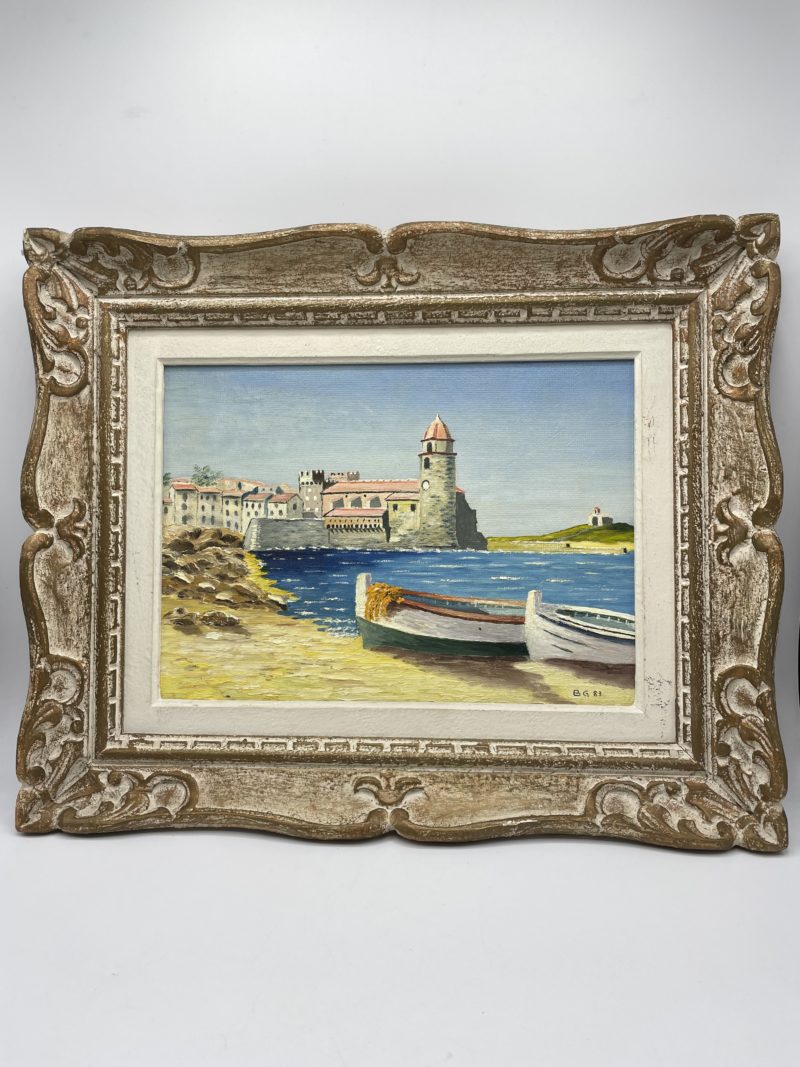 peinture huile paysage mer collioure deco