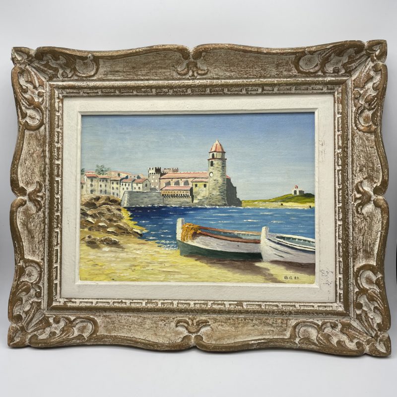 peinture huile paysage mer collioure deco