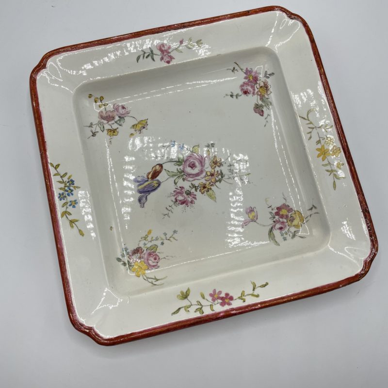 plat carre faience grigny vintage