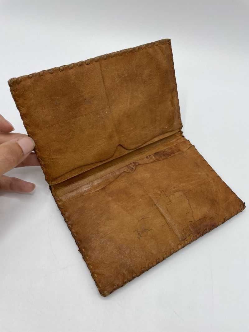 Portefeuille vintage en cuir de crocodile – Image 2