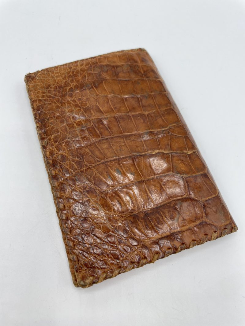 Portefeuille vintage en cuir de crocodile – Image 3