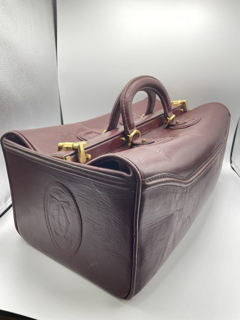 sac voyage cartier cuir vintage