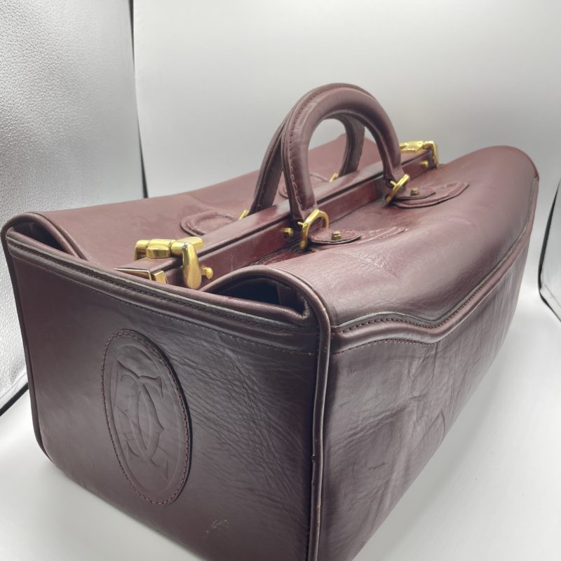 sac voyage cartier cuir vintage