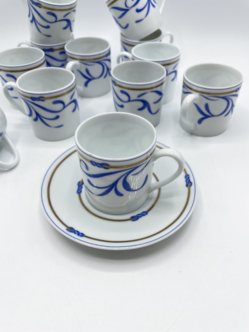 Service café et thé complet en porcelaine de Limoges Rémy Delinières 50 pièces – Image 7