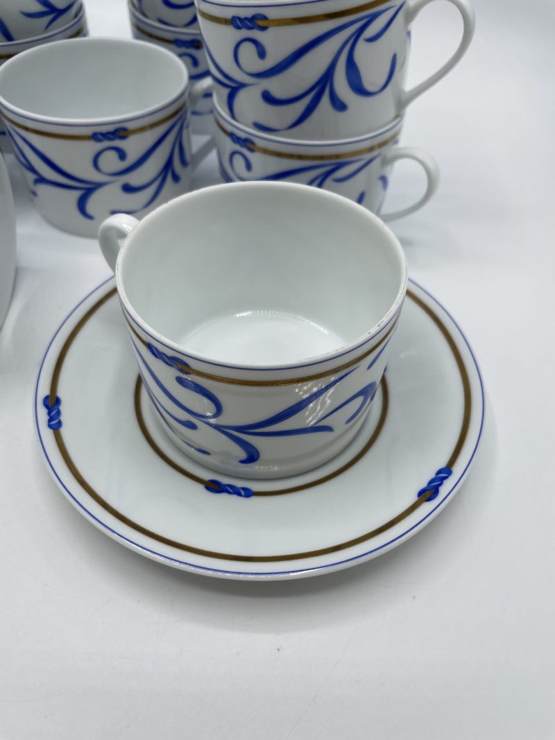 Service café et thé complet en porcelaine de Limoges Rémy Delinières 50 pièces – Image 10