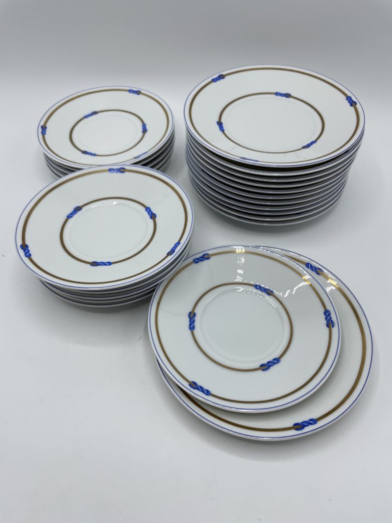 Service café et thé complet en porcelaine de Limoges Rémy Delinières 50 pièces – Image 9