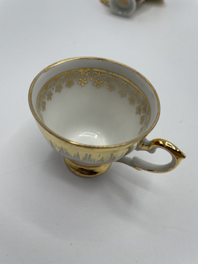 Service à café porcelaine de Bavière rose et or – Image 2