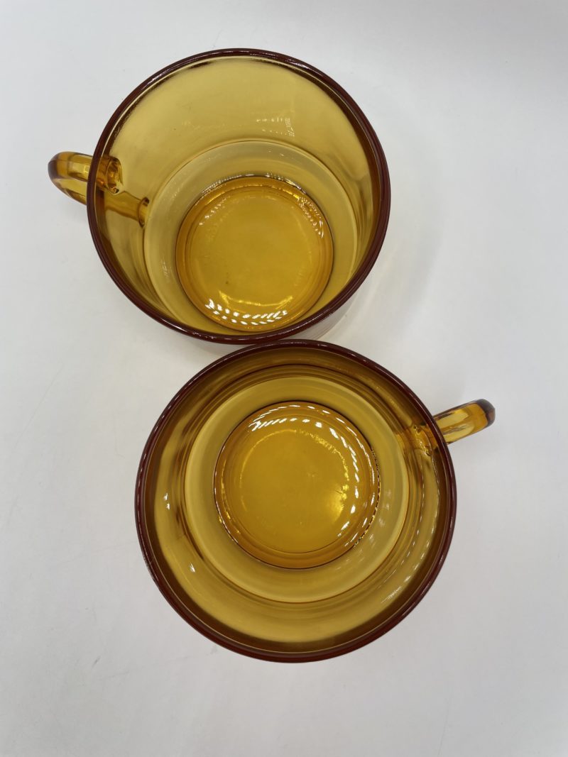 Duo tasses à café Verreco vintage ocre – Image 3