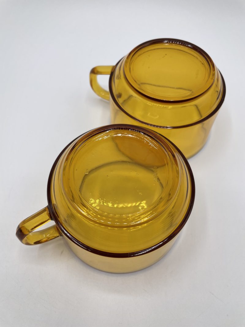 Duo tasses à café Verreco vintage ocre – Image 2