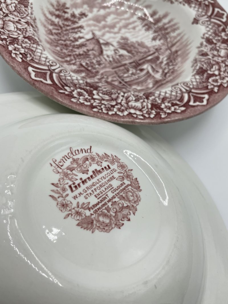 Duo assiettes vintage roses Homeland Grindley – Image 2