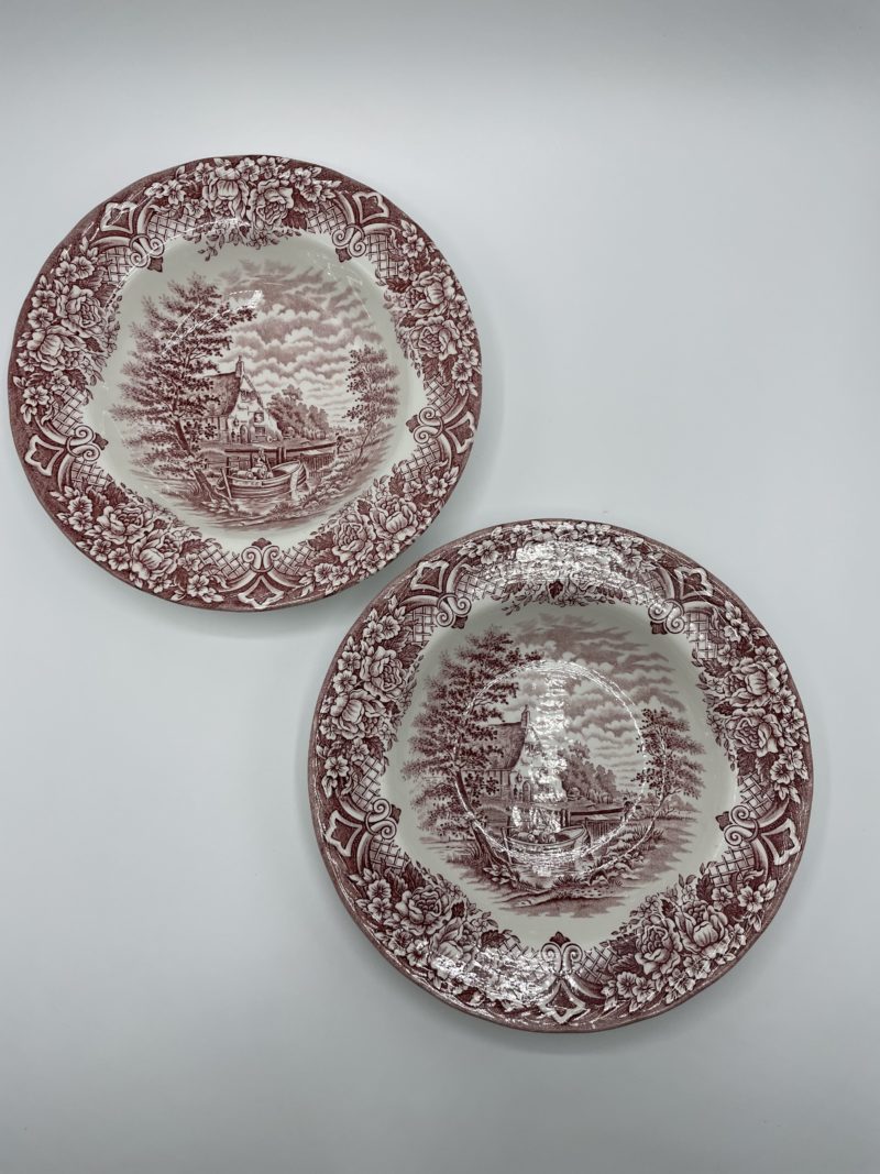 Duo assiettes vintage roses Homeland Grindley