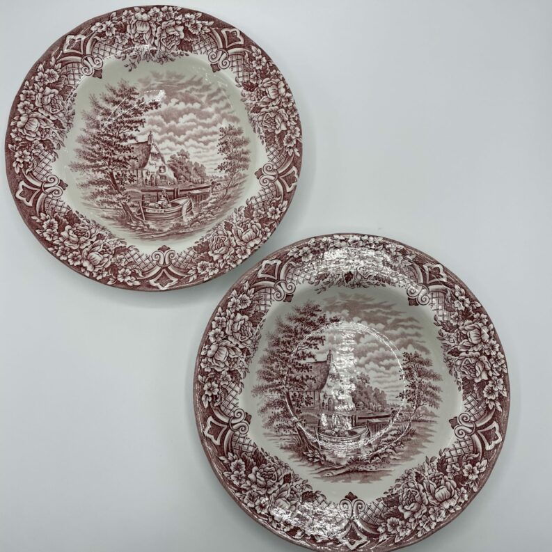 Duo assiettes vintage roses Homeland Grindley