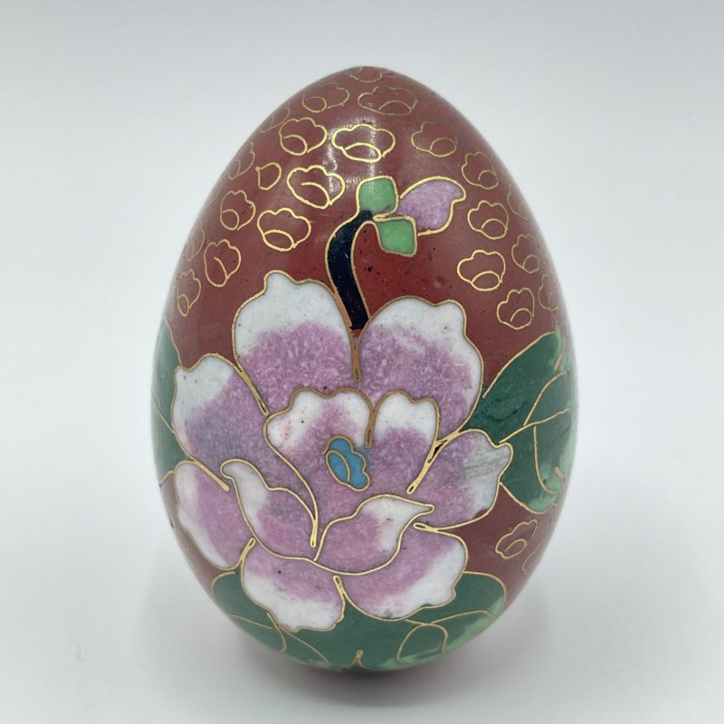 oeuf chinois email cloisonne rouge