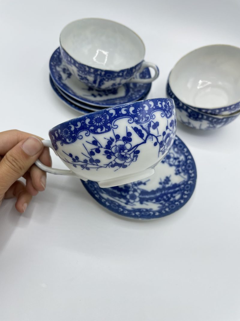 Service à thé porcelaine japonaise bleu – Image 8