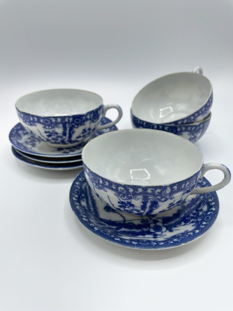 Service à thé porcelaine japonaise bleu – Image 4