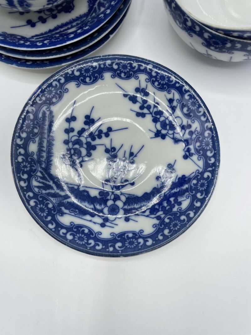 Service à thé porcelaine japonaise bleu – Image 2