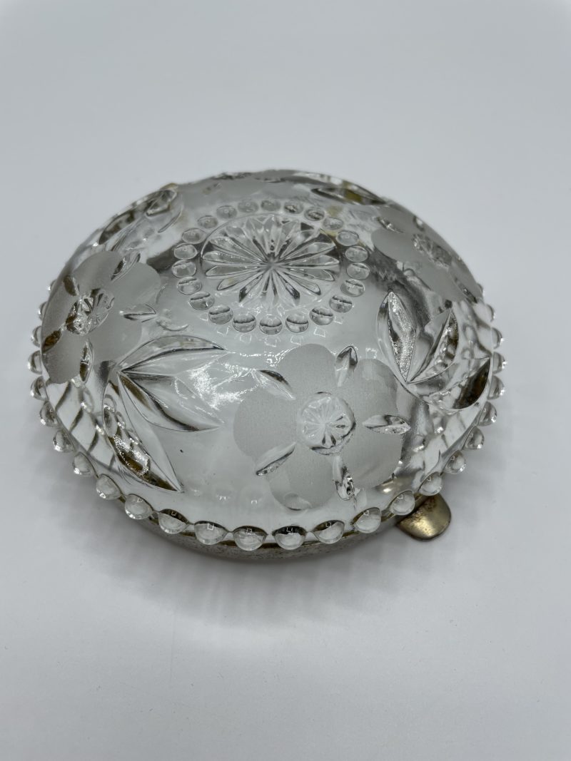 Cendrier vintage en verre et cerclage métallique – Image 4