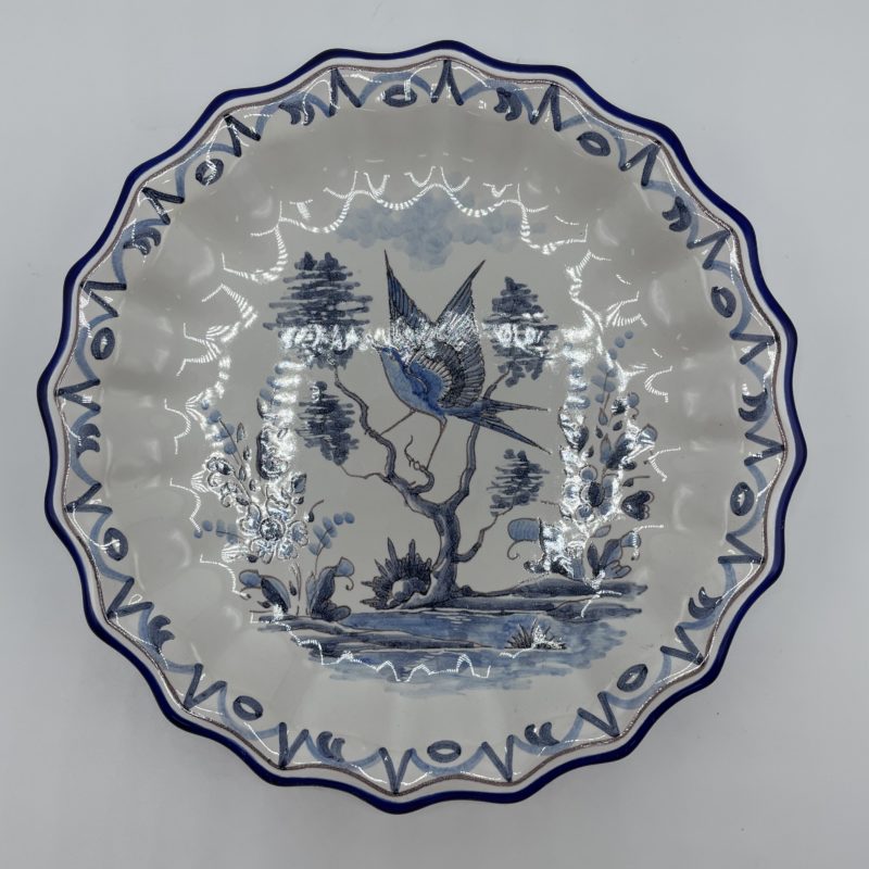 assiette bleue vintage faience montagnon